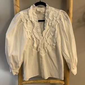 The Great 100% Cotton Ruffle Blouse